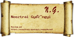Nosztrai Gyöngyi névjegykártya